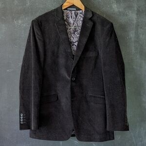 Madison Charcoal Black Corduroy Blazer Sport Coat Sz 40R